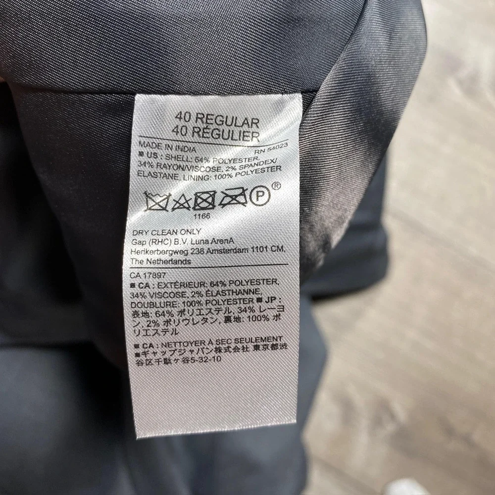 Banana Republic Jacket Mens 40R Gray Slim Fit Sharkskin Blazer Sport‎ Coat Suit
